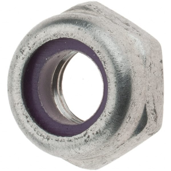 Hex Lock Nut: Insert, Nylon Insert, 1/4-28, Grade 18-8 Stainless Steel, Uncoated MPN:94006