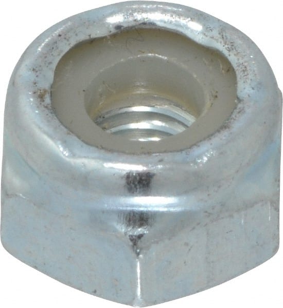 Hex Lock Nut: Insert, Nylon Insert, Grade 2 Steel, Zinc-Plated MPN:B50000012