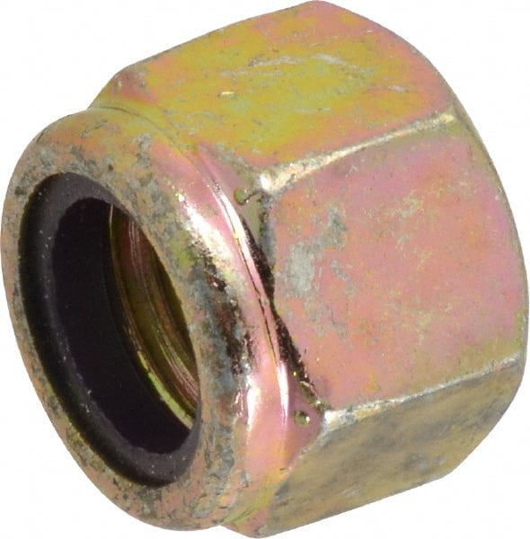 Hex Lock Nut: Insert, Nylon Insert, 3/4-10, Grade 8 Steel, Zinc Yellow Dichromate Finish MPN:B52001607