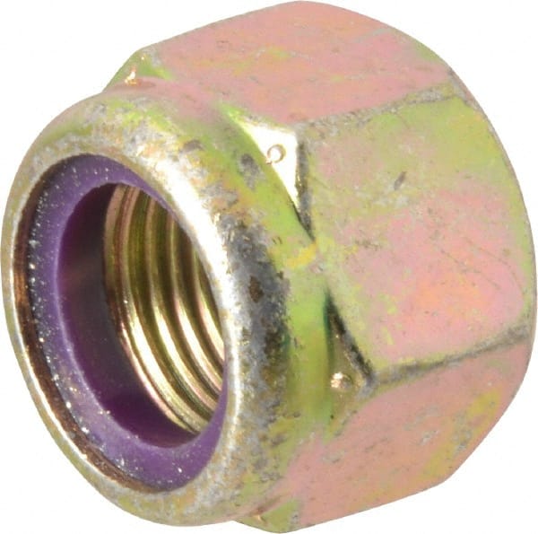 Hex Lock Nut: Insert, Nylon Insert, 5/8-18, Grade 8 Steel, Zinc Yellow Dichromate Finish MPN:B52001628