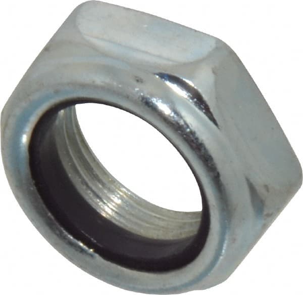 Hex Lock Nut: Insert, Nylon Insert, 3/4-16, Grade 2 Steel, Zinc-Plated MPN:B52001656