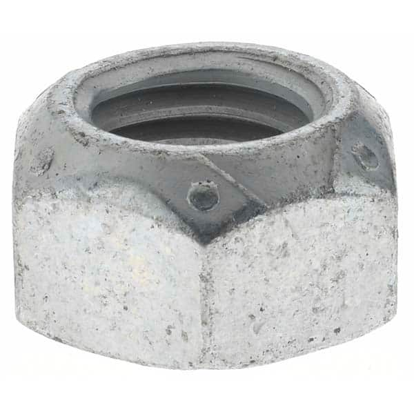 Hex Lock Nut: Distorted Thread, 9/16-12, Grade C Steel, Zinc-Plated with Wax MPN:KP66132