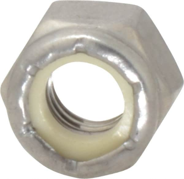 Hex Lock Nut: Nylon Insert, Nylon Insert, 5/16-18, Grade 18-8 Stainless Steel MPN:L79NE0518