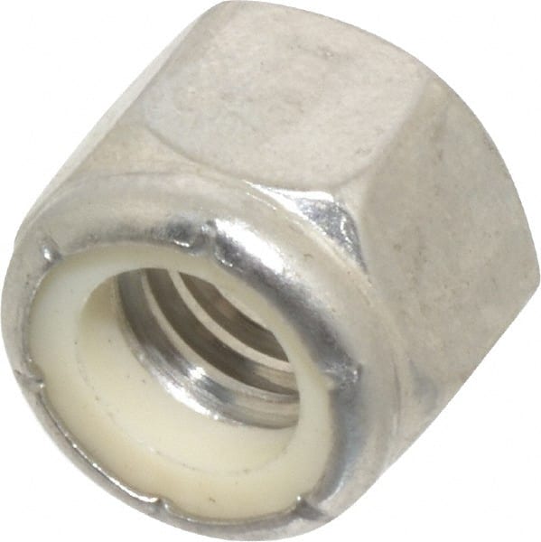 Hex Lock Nut: Nylon Insert, Nylon Insert, 3/8-16, Grade 316 Stainless Steel, Uncoated MPN:L79NE2816-0616