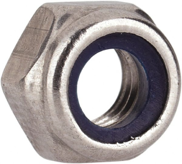 Hex Lock Nut: Insert, Nylon Insert, Grade 316 & A4 Stainless Steel, Uncoated MPN:NL5XX00500-050B