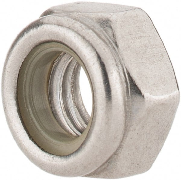 Hex Lock Nut: Insert, Nylon Insert, Grade 316 & A4 Stainless Steel, Uncoated MPN:NL5XX00600-050B