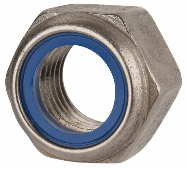 Hex Lock Nut: Nylon Insert, Nylon Insert, Grade 316 & A4 Stainless Steel, Uncoated MPN:NL5XX02200