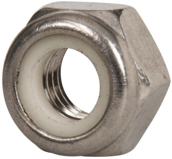 Hex Lock Nut: Insert, Nylon Insert, Grade 18-8 & A2 Stainless Steel, Uncoated MPN:NL5X00250-050BX