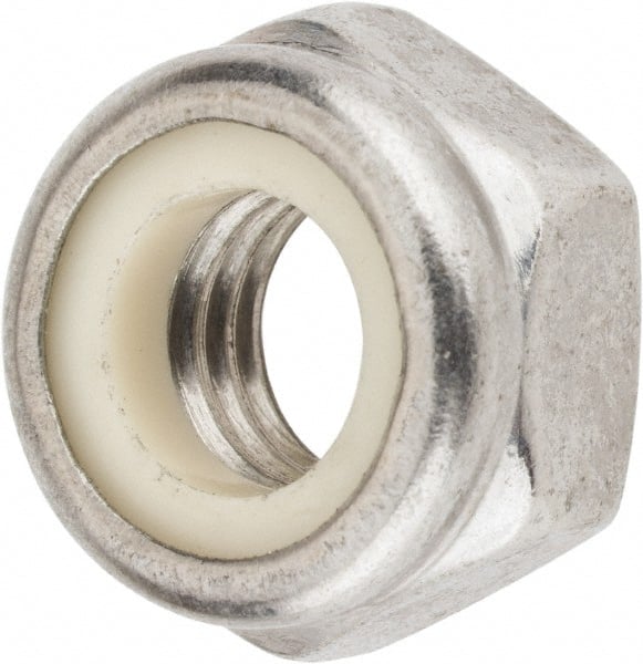 Hex Lock Nut: Nylon Insert, Nylon Insert, Grade 18-8 & A2 Stainless Steel, Uncoated MPN:MANL010CP