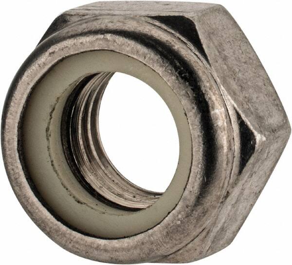 Hex Lock Nut: Insert, Nylon Insert, Grade 18-8 & A2 Stainless Steel, Uncoated MPN:NL5X01400-025BX