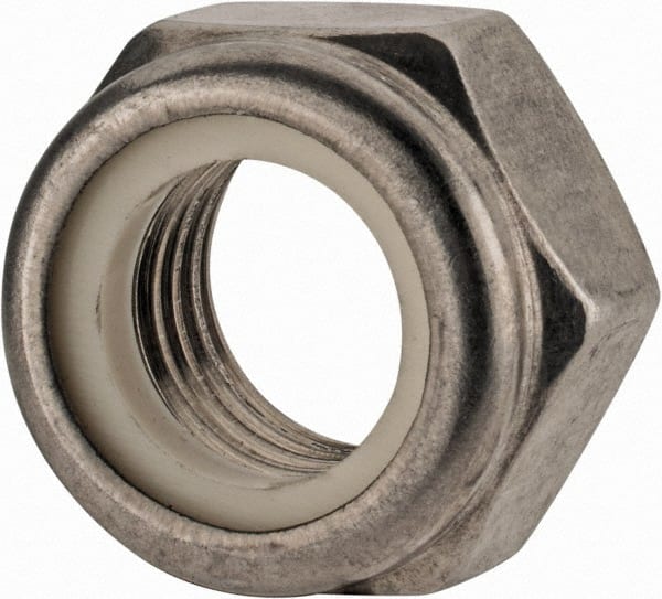 Hex Lock Nut: Insert, Nylon Insert, Grade 18-8 & A2 Stainless Steel, Uncoated MPN:122595