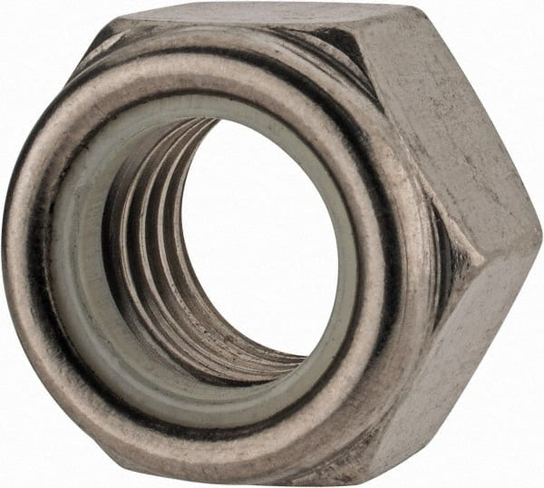 Hex Lock Nut: Insert, Nylon Insert, Grade 18-8 & A2 Stainless Steel, Uncoated MPN:NL5X01800-025BX