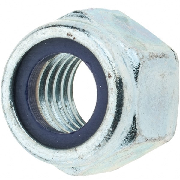 Hex Lock Nut: Insert, Nylon Insert, 1/2-13, Grade 2 Steel, Zinc-Plated MPN:MP34276