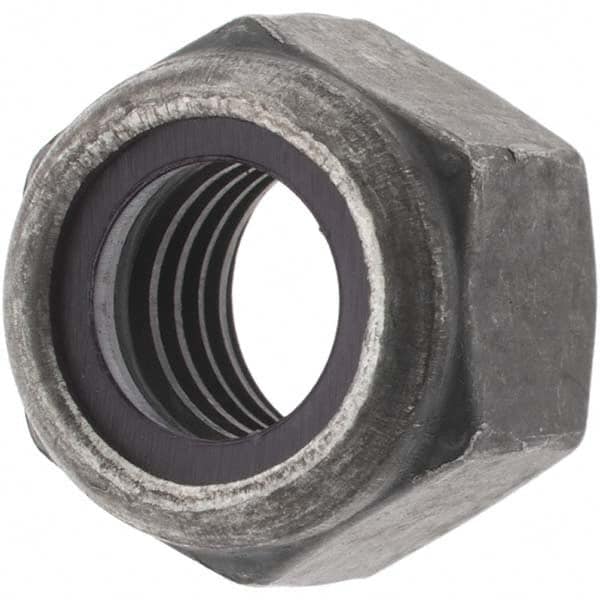 Hex Lock Nut: Insert, Nylon Insert, 1/2-13, Grade 8 Steel, Uncoated MPN:MP39625