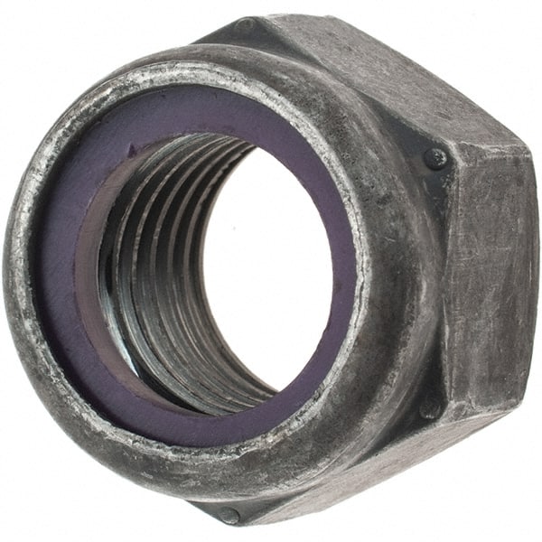 Hex Lock Nut: Insert, Nylon Insert, 7/8-9, Grade 8 Steel, Uncoated MPN:MP39629