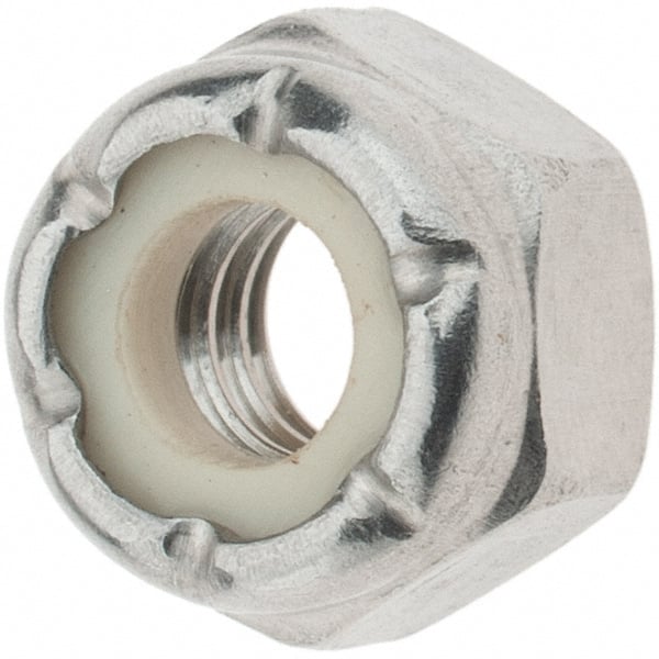 Hex Lock Nut: Insert, Nylon Insert, 1/4-20, Grade 18-8 Stainless Steel MPN:MP93624