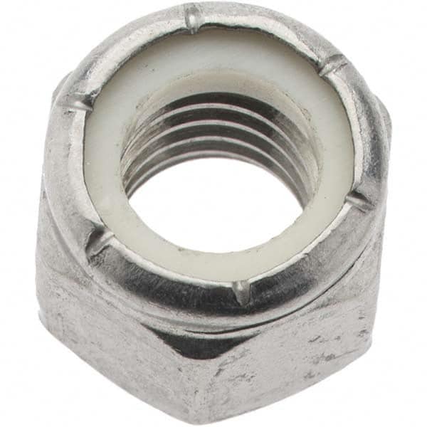 Hex Lock Nut: Insert, Nylon Insert, 3/8-16, Grade 18-8 Stainless Steel MPN:MP93626