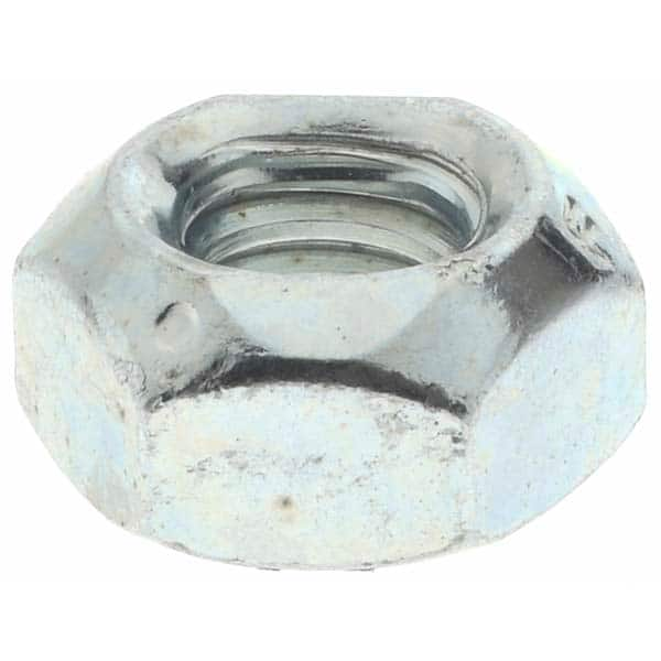 Hex Lock Nut: Distorted Thread, 1/4-20, Grade B Steel, Zinc-Plated & Wax-Plated MPN:MPC712200