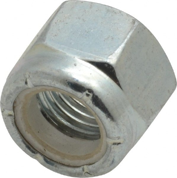 Hex Lock Nut: Insert, Nylon Insert, 3/8-24, Grade 2 Steel, Zinc-Plated MPN:R50000015