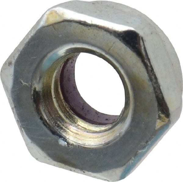 Hex Lock Nut: Insert, Nylon Insert, 1/4-20, Grade 2 Steel, Zinc-Plated MPN:R50000020