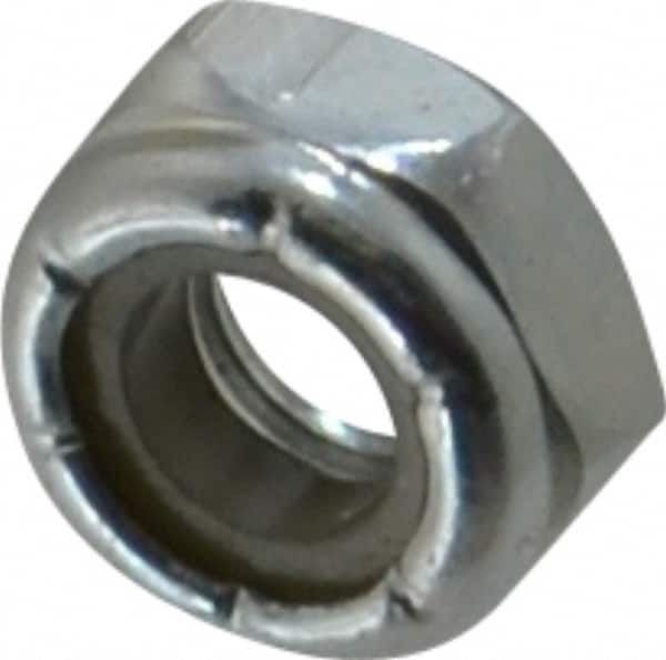 Hex Lock Nut: Insert, Nylon Insert, 1/4-28, Grade 2 Steel, Zinc-Plated MPN:R50000027