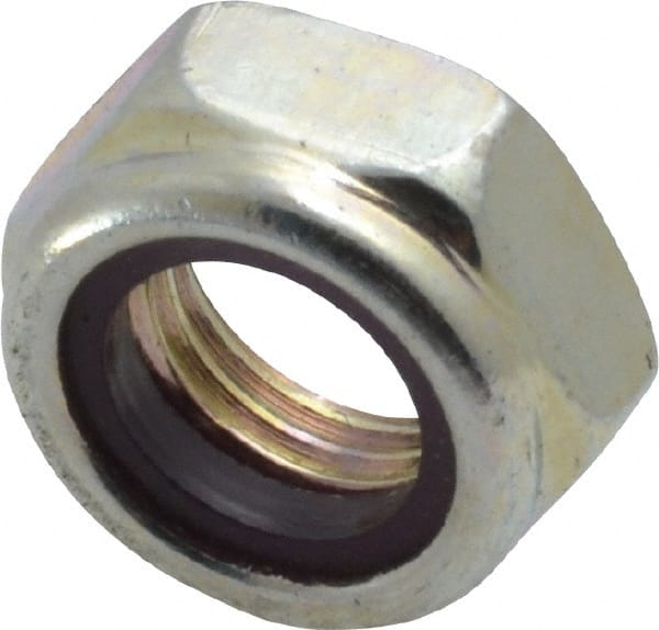 Hex Lock Nut: Insert, Nylon Insert, 3/8-24, Grade 2 Steel, Zinc-Plated MPN:R50000029