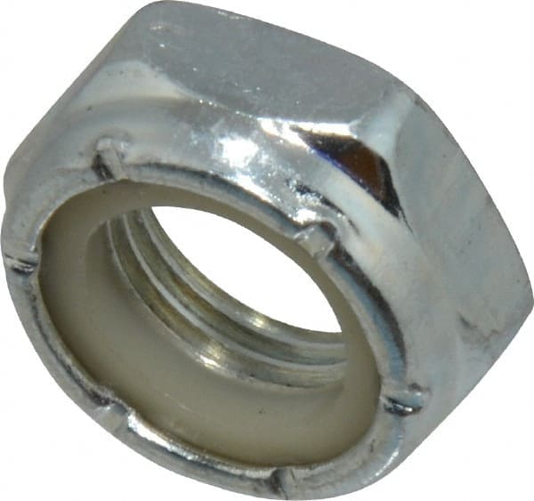 Hex Lock Nut: Insert, Nylon Insert, 1/2-20, Grade 2 Steel, Zinc-Plated MPN:R50000031