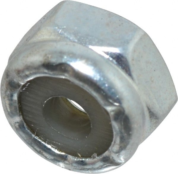 Hex Lock Nut: Insert, Nylon Insert, Grade 2 Steel, Zinc-Plated MPN:R50000111