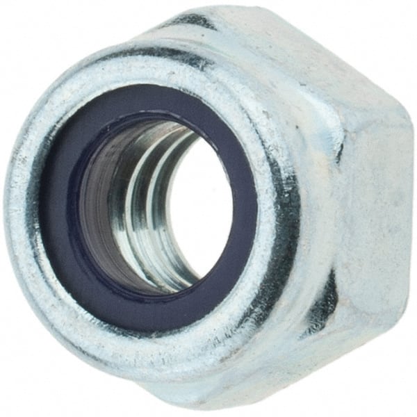 Hex Lock Nut: Insert, Nylon Insert, 1/4-20, Grade 2 Steel, Zinc-Plated MPN:R52001587