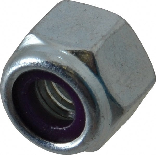 Hex Lock Nut: Insert, Nylon Insert, 3/8-16, Grade 2 Steel, Zinc-Plated MPN:R52001619