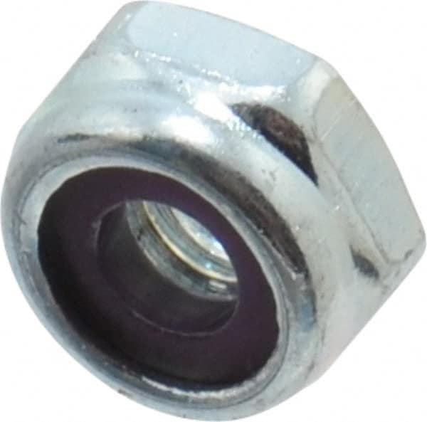 Hex Lock Nut: Insert, Nylon Insert, Grade 2 Steel, Zinc-Plated MPN:R52001650