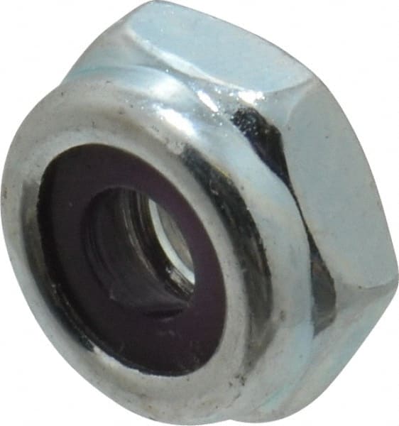 Hex Lock Nut: Insert, Nylon Insert, Grade 2 Steel, Zinc-Plated MPN:R52001651