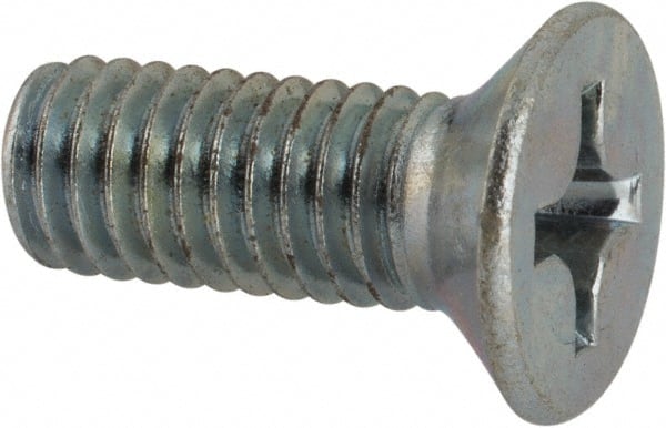 Machine Screw: M6x1 x 16.00 mm  OAL, Flat Head, Phillips MPN:663158PS