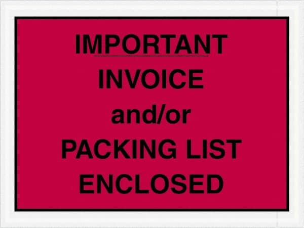 Packing Slip Envelope: Important Invoice/Packing List Enclosed, 1,000 Pc MPN:PL418