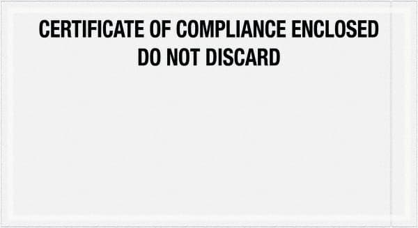 Packing Slip Envelope: Certificate of Compliance Enclosed, 1,000 Pc MPN:PL511