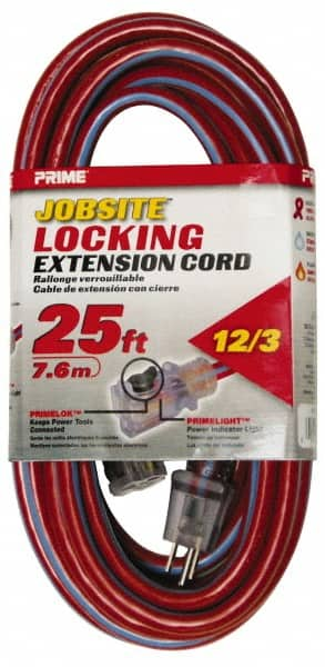 25', 12/3 Gauge/Conductors, Red/Blue Outdoor Extension Cord MPN:KCPL 507825