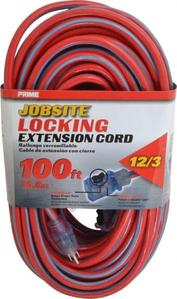 100', 12/3 Gauge/Conductors, Red Outdoor Extension Cord MPN:KCPL 507835