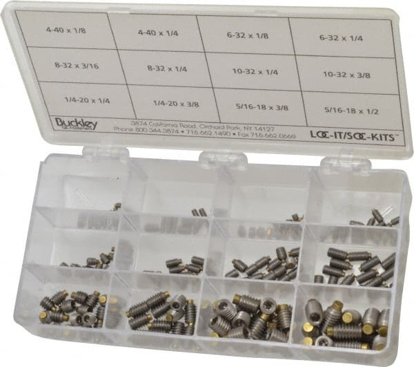 210 Piece, #4-40 to 5/16-18, Stainless Steel Set Screw Assortment MPN:SET-2-BT-SS