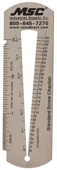 1/16 to 7/16 Inch, Inch and Metric Thread Screw Checker MPN:CMI1117