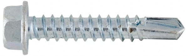 1/4, Hex Washer Head, Hex Drive, 5 Length Under Head, #3 Point, Self Drilling Screw MPN:1480KW