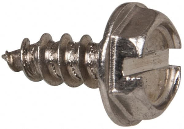 Sheet Metal Screw: #6, Hex Washer Head, Slotted MPN:R58005288