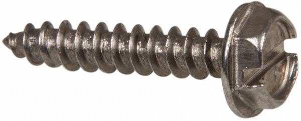 Sheet Metal Screw: #6, Hex Washer Head, Slotted MPN:R58005294