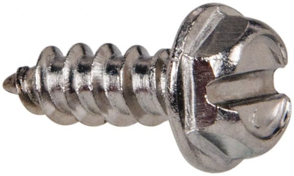 Sheet Metal Screw: #8, Hex Washer Head, Slotted MPN:R58005304