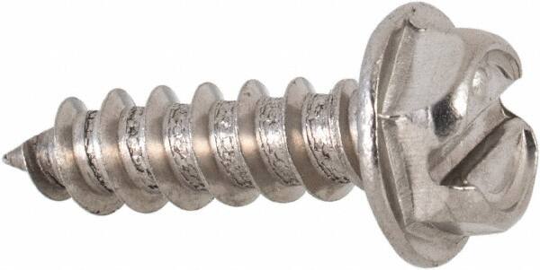 Sheet Metal Screw: #8, Hex Washer Head, Slotted MPN:R58005306