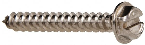 Sheet Metal Screw: #8, Hex Washer Head, Slotted MPN:R58005312