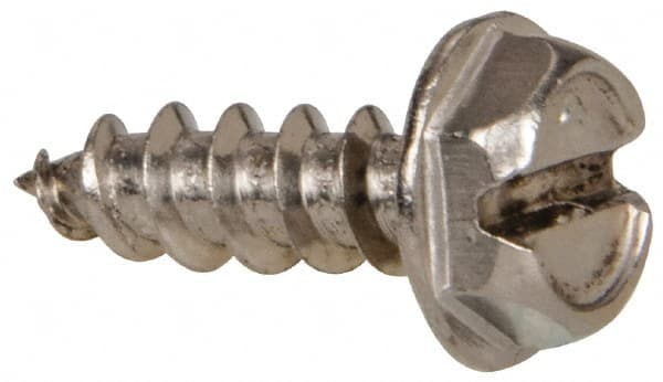 Sheet Metal Screw: #10, Hex Washer Head, Slotted MPN:R58005318