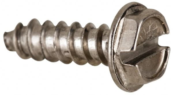 Sheet Metal Screw: #10, Hex Washer Head, Slotted MPN:R58005324