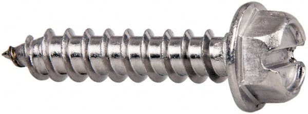 Sheet Metal Screw: #14, Hex Washer Head, Slotted MPN:R58005346