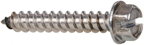 Sheet Metal Screw: #14, Hex Washer Head, Slotted MPN:R58005348