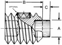 Set Screw: M10 x 16 mm, Soft Tip Point, Alloy Steel, Grade 8 MPN:BT-M10-16MM-AS